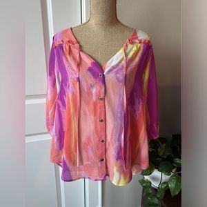 Nine West Watercolor Blouse